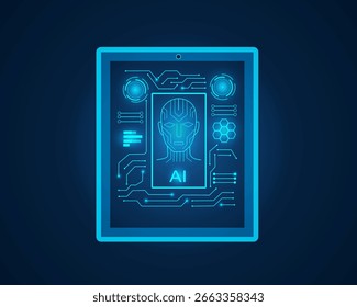 	
Geometric background and high tech circuit board connection system