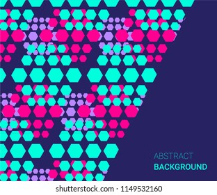 Geometric background. Illustration pattern with hexagon, modern color