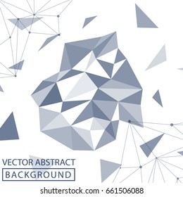 Geometric background. Internet connection, abstract sense of science and technology graphic design. Low poly vector background. Business concept.