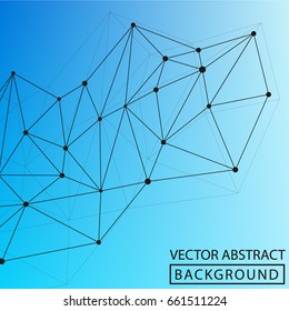Geometric background. Internet connection, abstract sense of science and technology graphic design. Low poly vector background. Business concept.