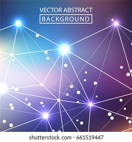 Geometric background. Internet connection, abstract sense of science and technology graphic design. Low poly vector background. Business concept.