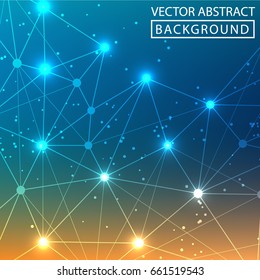 Geometric background. Internet connection, abstract sense of science and technology graphic design. Low poly vector background. Business concept.