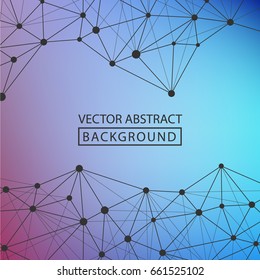 Geometric background. Internet connection, abstract sense of science and technology graphic design. Low poly vector background. Business concept.
