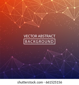 Geometric background. Internet connection, abstract sense of science and technology graphic design. Low poly vector background. Business concept.