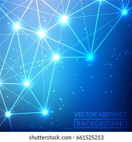 Geometric background. Internet connection, abstract sense of science and technology graphic design. Low poly vector background. Business concept.