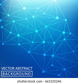 Geometric background. Internet connection, abstract sense of science and technology graphic design. Low poly vector background. Business concept.