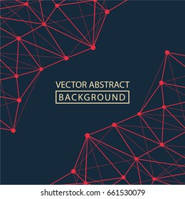 Geometric background. Internet connection, abstract sense of science and technology graphic design. Low poly vector background. Business concept.