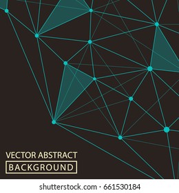 Geometric background. Internet connection, abstract sense of science and technology graphic design. Low poly vector background. Business concept.