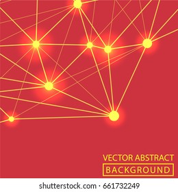 Geometric background. Internet connection, abstract sense of science and technology graphic design. Low poly vector background. Business concept.