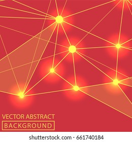 Geometric background. Internet connection, abstract sense of science and technology graphic design. Low poly vector background. Business concept.