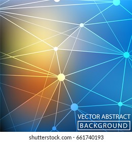 Geometric background. Internet connection, abstract sense of science and technology graphic design. Low poly vector background. Business concept.