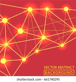 Geometric background. Internet connection, abstract sense of science and technology graphic design. Low poly vector background. Business concept.