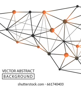 Geometric background. Internet connection, abstract sense of science and technology graphic design. Low poly vector background. Business concept.