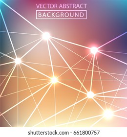 Geometric background. Internet connection, abstract sense of science and technology graphic design. Low poly vector background. Business concept.