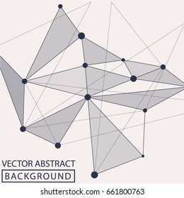 Geometric background. Internet connection, abstract sense of science and technology graphic design. Low poly vector background. Business concept.