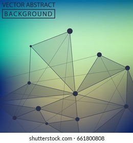 Geometric background. Internet connection, abstract sense of science and technology graphic design. Low poly vector background. Business concept.