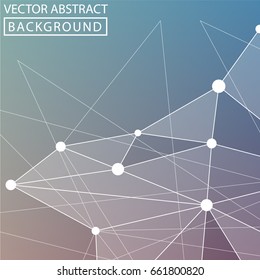 Geometric background. Internet connection, abstract sense of science and technology graphic design. Low poly vector background. Business concept.