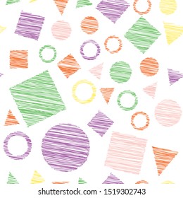Geometric background, Kids seamless pattern. Geomentric print cloth, clothing, tie, shirt, dress, web.