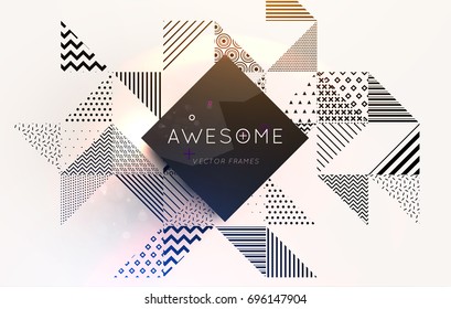 Geometric background | Label frame | Abstract patterns design