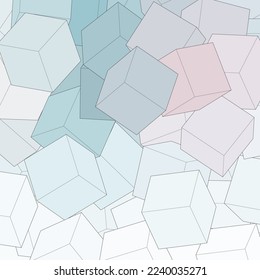 Geometric background with light blue cubes.m Design element.