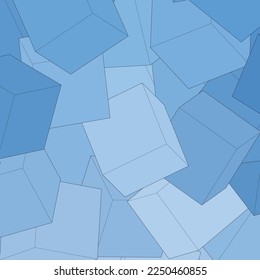 Geometric background with light blue cubes.m Design element.