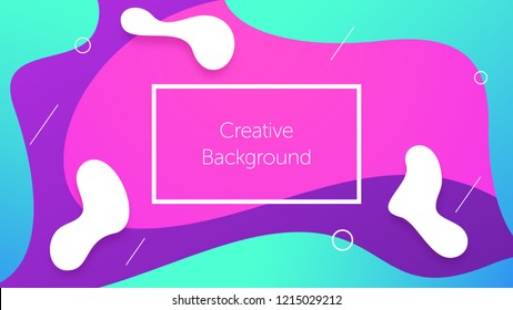 Geometric background with liquid wavy shapes. Creative background for landing page, banner and cover, poster and presentation. Modern template for graphic design. Vector Eps10
