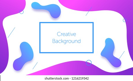Geometric background with liquid wavy shapes. Creative background for landing page, banner and cover, poster and presentation. Modern template for graphic design. Vector Eps10