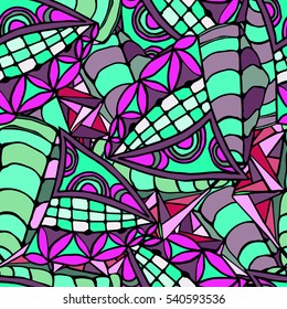 Geometric background made of hand drawn patterns