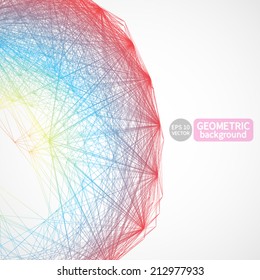 Geometric background made of lines. Abstract shape. Web. Vector. 