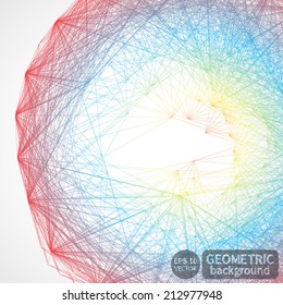 Geometric background made of lines. Abstract shape. Web. Vector. 