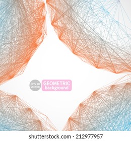 Geometric background made of lines. Abstract shape. Web. Vector. 