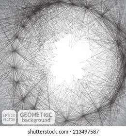 Geometric background made of lines. Abstract shape. Web. Vector. 