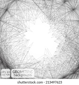 Geometric background made of lines. Abstract shape. Web. Vector. 