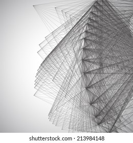 Geometric background made of lines. Abstract shape. Web. Vector. 