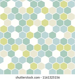 The geometric background made out of hexagons in various colors / The retro hexagon background / Hexagons