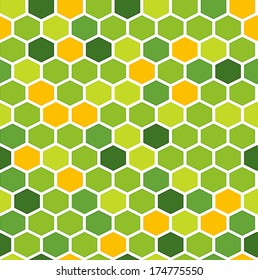 The geometric background made out of hexagons in various colors / The fresh hexagon background / Hexagons