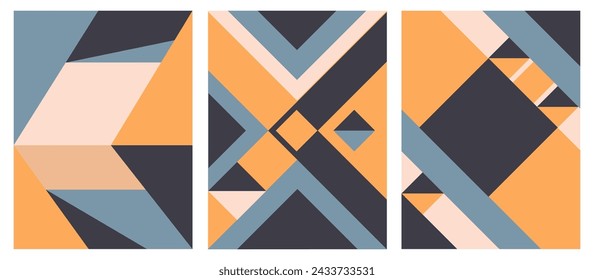 Geometric background, made of squares, triangles, parallelograms, vector