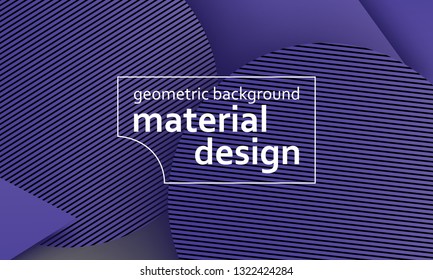 Geometric background. Material design. Minimal abstract cover. Creative colorful wallpaper. Trendy gradient poster. Vector illustration.