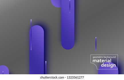 Geometric background. Material design. Minimal abstract cover. Creative colorful wallpaper. Trendy gradient poster. Vector illustration.