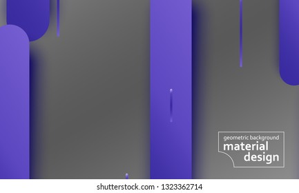 Geometric background. Material design. Minimal abstract cover. Creative colorful wallpaper. Trendy gradient poster. Vector illustration.