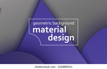 Geometric background. Material design. Minimal abstract cover. Creative colorful wallpaper. Trendy gradient poster. Vector illustration.