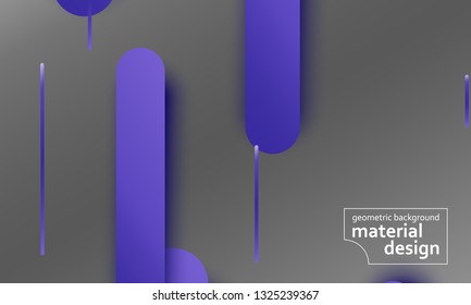Geometric background. Material design. Minimal abstract cover. Creative colorful wallpaper. Trendy gradient poster. Vector illustration.