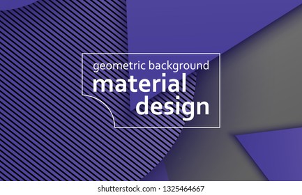 Geometric background. Material design. Minimal abstract cover. Creative colorful wallpaper. Trendy gradient poster. Vector illustration.