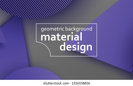 Geometric background. Material design. Minimal abstract cover. Creative colorful wallpaper. Trendy gradient poster. Vector illustration.