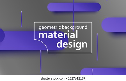 Geometric background. Material design. Minimal abstract cover. Creative colorful wallpaper. Trendy gradient poster. Vector illustration.