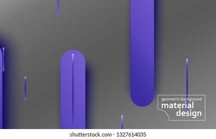 Geometric background. Material design. Minimal abstract cover. Creative colorful wallpaper. Trendy gradient poster. Vector illustration.