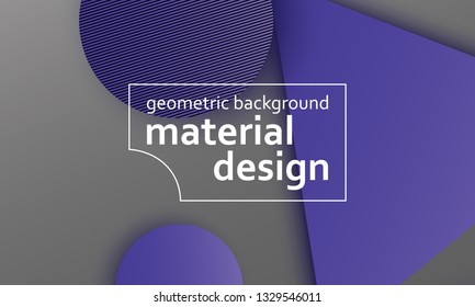 Geometric background. Material design. Minimal abstract cover. Creative colorful wallpaper. Trendy gradient poster. Vector illustration.