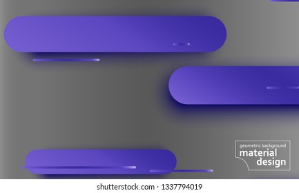 Geometric background. Material design. Minimal abstract cover. Creative colorful wallpaper. Trendy gradient poster. Vector illustration.