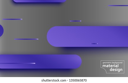 Geometric background. Material design. Minimal abstract cover. Creative colorful wallpaper. Trendy gradient poster. Vector illustration.