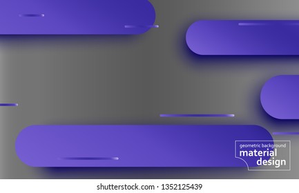 Geometric background. Material design. Minimal abstract cover. Creative colorful wallpaper. Trendy gradient poster. Vector illustration.